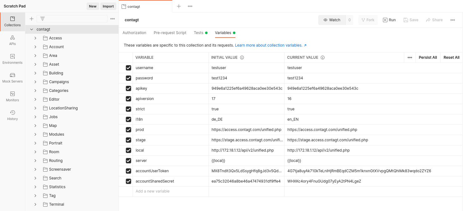 postman variables